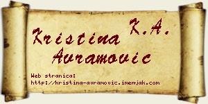 Kristina Avramović vizit kartica